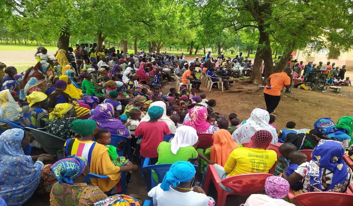 Community members gathered for a CIAHT anti-human trafficking durbar in the Northern Region